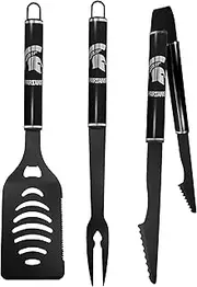 Siskiyou Sports NCAA Michigan St. Spartans 3 pc Monochromatic BBQ Set, Black,One Size