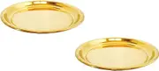 Light Weight Brass Plate/Pital Thali for Pooja, Puja Item, Pooja Article Pack of 2 Small Size 5 Inch