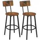 Bar Stools,Set of 2 Round Bar Chairs with Back,25.2" Bar Chairs for Kitchen I...