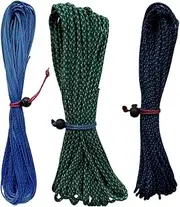 Knotty Rope Set 3 x 12 m in 2.3 and 4 mm Paracord and Mooring Cord Made of Tear-Resistant Polypropylene, Holds up to 500 kg. for Washing Line, Bushcraft, Tree Trunk, Camping, Survival Outdoor