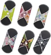 FOMIYES Bamboo Fiber Menstrual Pads Kit 7pcs Reusable Sanitary Pads Washable Panty Liners Bag Super Absorbent Breathable for Women