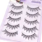 Fluffy Fox Eye Lashes Clear Band Faux Mink Lashes Strip Wispy Eyelashes Women