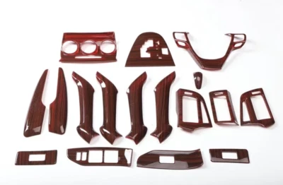 17PCS Peach wood grain Car Interior Kit Cover Trim For Toyota Verso EZ 2011-2015