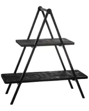Godinger Orchard Black 2-Tiered Serving Stand