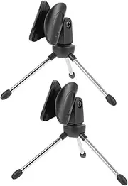 SUPVOX 2Pcs Desktop Microphone Stand Foldable Tripod with Mic Clip Sturdy and Space Saving Design for Home Office for Podcasts and Live Streaming