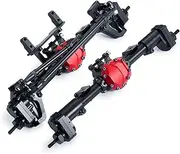 Rock Crawler Axle for SCX10 II 90046 1/10 RC Rock Crawler Car Truck Model Upgrade Parts Steel Front Rear Portal Axle (Color : 1Set)