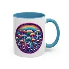 Mushroom Trippy Psychedelic Rainbow Coffee Cup Tea Mug Hippie Magic Fungi, 11oz