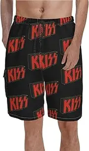 Shorts Red Beach Short Pants Males Funny Printing Swim Trunks Plus Size 2XL