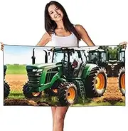 HTTUP Company Farm Tractor Print Quick Dry Beach Towel Lightweight Oversized for Adults for Travel and Pool Towels