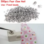 500pcs Spikes Rivets Four Claw Nails DIY for Clothing Beads Machine Accessor-UU
