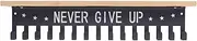 Bamboo Metal with Trophy Shelf, 20 Hooks, Medal Hanger Display, Metal Awards Rack, Large Bamboo Trophy Board Display, Trophy and Medal Display Shelf for Trophies, Ribbons, Sports Bracelets