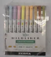 Zebra Mildliner Creative Marker Double Ended Soft Mild Color 10 Pack Highlighter