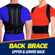 Black Posture Corrector Scoliosis Back Brace Spine Corset Belt Back Support