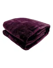 [Laura Hill] Mink Blanket Throw Purple Double Sided Queen Size Soft Plush Bed Faux Rug