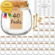 40 Pack Small Glass Jars with Cork Lids, 7Oz Empty Candle Jars for Making Candle