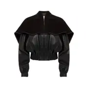 [Jw Anderson] Jw Anderson Oversized-collar Leather Jacket XS BLACK