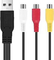 domoi USB to 3RCA Cable USB Female to 3 RGB Video AV Composite Adapter Converter Cable Cord Connector Lead for TV PC DVR