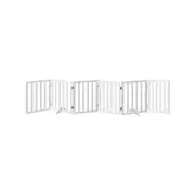 Alopet 6 Panels Wooden Pet Gate Dog Fence Safety Stair Barrier Security Door