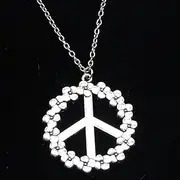 [ZOJK] Necklace 38Mm Peace Symbol Pendants Short Long Women Men Colar Choker Jewelry Gift