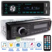 Single 1 DIN Car Stereo Audio Bluetooth AM FM MP3 Player SD USB Head Unit Radio