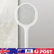 Rotating Head Bug Zapper Racket Rechargeable with Telescopic Rod for Home Indoor
