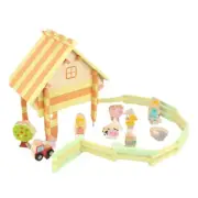 for Creative Model House Wooden Stacking Block Learning Toy Kiddie Birthday Gi