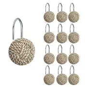 Sunlit Boho Knots Shower Curtain Hooks, Home Decorative Shower Curtain Rings