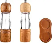 Oak Wood Salt Grinder 8 Inches Salt Grinder Refillable Manual Salt Grinder Pepper Mill with Adjustable Coarseness
