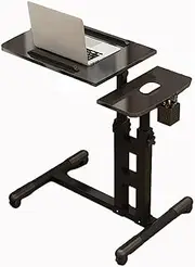 Mobile Standing Desk Tilt Top Overbed Table Steel Frame Overbed Bedside Foldable Side Table Locking Casters Laptop Table