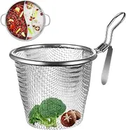 Mesh Fry Basket | Stainless Steel Fried Basket Strainer for Kitchen | Fry Basket Drainer, Kitchen Cooking Tools for Home, Barbecue Restaurant, Breakfast Shop Puchen