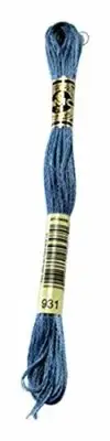 DMC 117-931 6 Strand Embroidery Cotton Floss, Medium Antique Blue