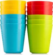 Set of 24 Plastic Cups - 250Ml Drinking Cups -Plastic Cups Reusable - Dishwasher