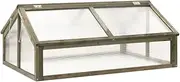 [vidaXL] Grey Firwood Greenhouse- Garden and Outdoor Wooden Mini Greenhouse with Ample Space 114x80x50 cm.