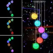 Solar 7 Color Changing LED Ball Wind Chimes Light Home Garden Yard Decor Lamp US