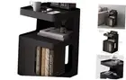 Side Table,Modern end Table,Metal nightstand,Bedside Table,3-Tier Accent Black