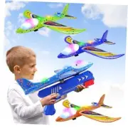 3 Pack Foam Airplane Launcher Toys, 2 Flight Mode Glider Plane,Kids Flying