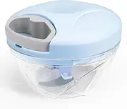 YXLIVE Multi-function Mini Blender, Vegetable Fruit Chopper, Manual Meat Mincer, Onion and Garlic Mincer, Hand Pull Rope Mincer, Baby Food Maker, Cooking Machine (Blue)