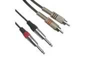 ACL Dual 1/4 inch 6.35mm Mono Jack to Dual RCA Stereo Audio Interconnect Cable Patch Cable Cords 6 Meter