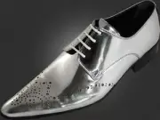 Original Chelsy Italian Silver Patent Leather Designer Men's Shoes Slippers 39