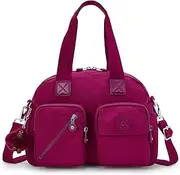 [Kipling] Women's Defea Up Shoulder Bag, Purple Fig, 13''L x 9.5''H x 7.5''D