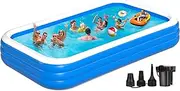 Extra Large Inflatable Pool for Adults, 180'' x 76'' x 22'' Oversized 0.65MM Thickened Family Blow Up Pool, Big Inflatable Swimming Pool for Backyard, Garden and Outdoor Fun