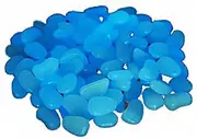 BESPORTBLE Glow Dark Cobblestones 100pcs Blue Man-Made Resin Pebbles for Landscape Nighttime Illumination