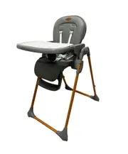 Adjustable High Chair with 5-Point Harness & Dual Tray - Dark Grey