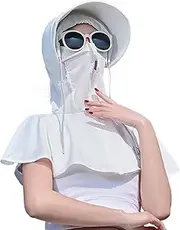 [HWOLPEMS] Women Sun Protection Face Mask, UV Protection Face Cover, UPF50+ Shoulder Sun Protection, Neck Gaiter for Cycling
