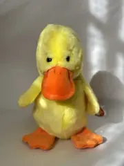 TY 1998 Beanie Buddies Plush Yellow Duck QUACKERS New Vintage W/Tag