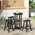 Outdoor Patio Counter Height Bar Stools Bistro Bar Table 4-Piece Set