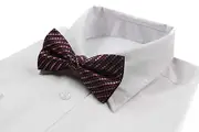 Mens Black, Red & Pink Patterned Bow Tie