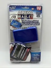 Aluma Wallet RFID Theft Prevention Unisex Hard Case Blue As Seen on TV