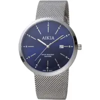 在飛比找Yahoo奇摩購物中心優惠-AIKIA 簡約米蘭時尚腕錶-3A2311WBLT/藍40m