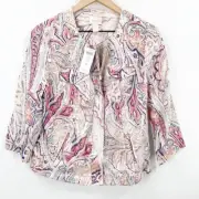 Chico’s Linen Multi Color Jacket NWT Small 0